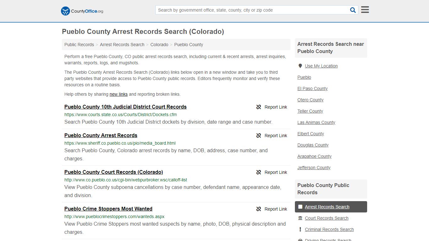 Arrest Records Search - Pueblo County, CO (Arrests & Mugshots)